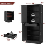 71 Inch Freestanding Farmhouse Kitchen Pantry Storage Cabinet