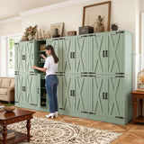 71" Pantry Cabinet with Drawer, Farmhouse Barn Doors and Adjustable Shelves, Freestanding Storage Cabinet for Kitchen, Dining Room,  Utility Room