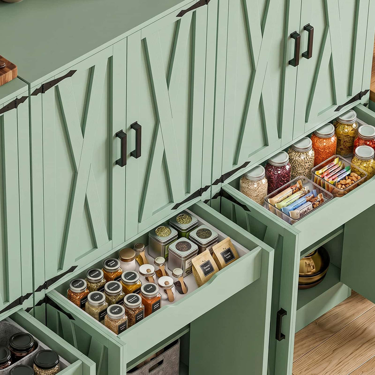 Kitchen Pantry Storage Cabinet, Freestanding Organizer