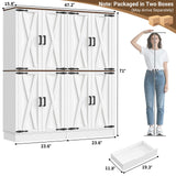 71" Tall Kitchen Pantry Cabinet with Farmhouse Barn Doors and Storage Drawer