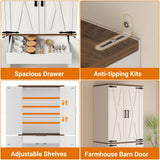 70.8" Wide Large Storage Cabinet, 71" Tall Kitchen Pantry