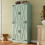 71" Tall Kitchen Pantry Storage Cabinet with Farmhouse Barn Doors and Storage Drawer
