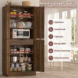 71"H Kitchen Pantry Storage Cabinet with Adjustable Shelves, Drawer