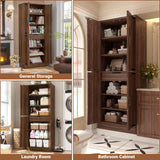 71"H Kitchen Pantry Storage Cabinet with Adjustable Shelves, Drawer