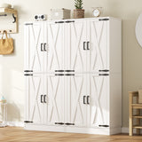 71" Tall Kitchen Pantry Cabinet with Farmhouse Barn Doors and Storage Drawer， 2 Packs