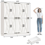71" Tall Kitchen Pantry Cabinet with Farmhouse Barn Doors and Storage Drawer， 2 Packs