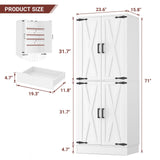 71"H Kitchen Pantry Storage Cabinet with Adjustable Shelves, Drawer