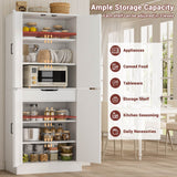 71"H Kitchen Pantry Storage Cabinet with Adjustable Shelves, Drawer