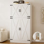 71'' High Modern Farmhouse Armoire Wardrobe Closet with Hanging Rods, 4 Door Wardrobe Closet