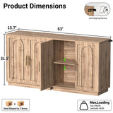 63" W Modern Sideboard Buffet Cabinet with Storage
