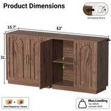 63" W Modern Sideboard Buffet Cabinet with Storage