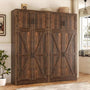 63'' Extra Wide Farmhouse Pantry Cabinet with Adjustable Shelves & Barn Doors, 4-Door Tall Storage Cabinet for Kitchen & Home Organization