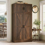 71” Tall Farmhouse Kitchen Pantry Cabinet with Adjustable Shelves and Barn Doors