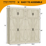 71” Farmhouse Kitchen Pantry Cabinet, Large Storage Cabinet with Adjustable Shelves and Barn Doors