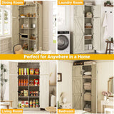 63'' Extra Wide Farmhouse Pantry Cabinet with Adjustable Shelves & Barn Doors, 4-Door Tall Storage Cabinet for Kitchen & Home Organization