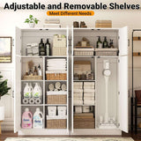71” Tall Farmhouse Kitchen Pantry Cabinet with Adjustable Shelves and Barn Doors