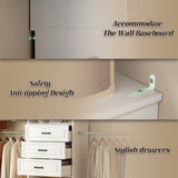 8FT Closet System with Drawers, Mirror & Adjustable Hanging Rods, Heavy Duty Walk-in Closet Organizer for Bedroom Storage