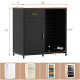 Small Coffee Bar Cabinet with Mini Fridge Space, Wine Bar with Charging Station & Drawer( Refrigerator not included )