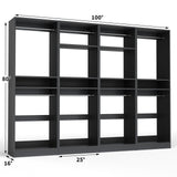 100” Closet System, 8.3FT Wood Closet Storage Organizer with 8 Hanging Rods, Adjustable Large Walk in Wardrobe Closet Tower