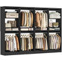 100” Closet System, 8.3FT Wood Closet Storage Organizer with 8 Hanging Rods, Adjustable Large Walk in Wardrobe Closet Tower