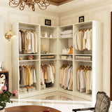 100” Closet System, 8.3FT Wood Closet Storage Organizer with 8 Hanging Rods, Adjustable Large Walk in Wardrobe Closet Tower