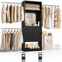 48 - 96 Inch Closet Organizer System with Mirror, 3 Hanging Rods, and 3 Drawers