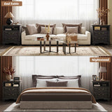 Farmhouse Nightstands with Drawers, Bedside Table with Power Outlet