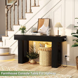 47" Entryway Table with Sensor Light and USB Outlet | Narrow Console Table with Storage Behind Couch