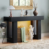 47" Entryway Table with Sensor Light and USB Outlet | Narrow Console Table with Storage Behind Couch