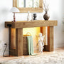 47" Entryway Table with Socket and Sensor Light, Console Table with Storage Behind Couch