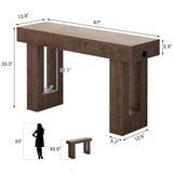 47'' Console Table with Outlets and Sensor Light