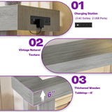 47'' Console Table with Outlets and Sensor Light