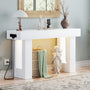 47" Entryway Table with Socket and Sensor Light, Console Table with Storage Behind Couch
