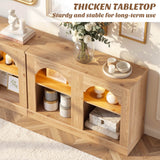 Farmhouse Arched Console Table with LED Lights, 94" Long 2 Sets