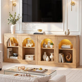 Farmhouse Arched Console Table with LED Lights, 94" Long 2 Sets