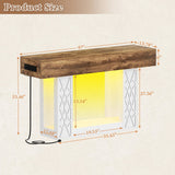 47" Console Table with LED Lights & Outlets, Farmhouse Entryway Table with Geometric Lattice Pattern, 2-Tier Narrow Sofa Table Behind Couch for Living Room, Hallway, Foyer