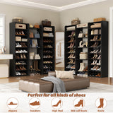 14-Tier Shoe Cabinet, Wood Shoe Storage Organizer for Entryway
