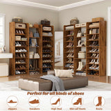 14-Tier Shoe Cabinet, Wood Shoe Storage Organizer for Entryway