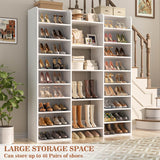 14-Tier Shoe Cabinet, Wood Shoe Storage Organizer for Entryway