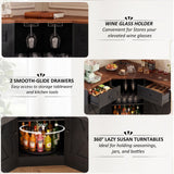 Coner Cabinet, Kitchen Pantry Cabinet with Outlets