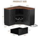 Coner Cabinet, Kitchen Pantry Cabinet with Outlets