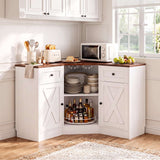 Coner Cabinet, Kitchen Pantry Cabinet with Outlets