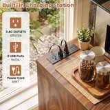 Coffee Bar Cabinet with Mini Fridge Space, Wine Bar with Charging Station & Drawers( Refrigerator not included )