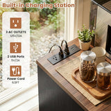 Coffee Bar Cabinet with Mini Fridge Space, Wine Bar with Charging Station & Drawers( Refrigerator not included )