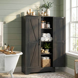 Bathroom Storage Cabinet, 43.3" Farmhouse Storage Cabinet with 2 Doors and Adjustable Shelves