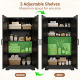 Bathroom Storage Cabinet, 43.3" Farmhouse Storage Cabinet with 2 Doors and Adjustable Shelves