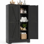 Bathroom Storage Cabinet, 43.3" Farmhouse Storage Cabinet with 2 Doors and Adjustable Shelves