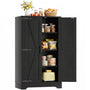 43.3" Farmhouse Storage Cabinet, Kitchen Pantry Storage Cabinet with Adjustable Shelves and Barn Doors