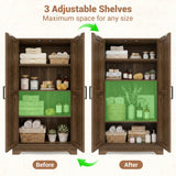 Bathroom Storage Cabinet, 43.3" Farmhouse Storage Cabinet with 2 Doors and Adjustable Shelves