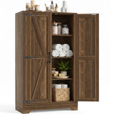 Bathroom Storage Cabinet, 43.3" Farmhouse Storage Cabinet with 2 Doors and Adjustable Shelves